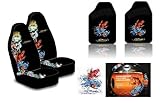 Ed Hardy Koi Fish 6-pc Set Seat Covers, Floor Mats, Steering Wheel Cover, Cling Blings Decal