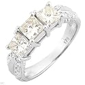 1.99CTW DIAMOND WEDDING BAND ENGAGEMENT RING WITH 14K WHITE GOLD