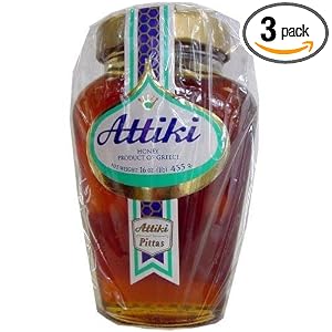 Attiki Pure Greek Honey, 16-Ounce Bottles (Pack of 3) by Attiki