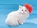 Cat Medium 1 Paw Up W/Hat Decoration Figurine Kitty Furry Lifelike New