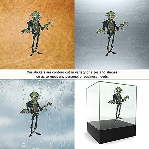 Decoration Vinyl Stickers Zombie Figure Decoration vinyl pumpkin dirty contamination silhouette (4 X 2,91 Inches) Fully Waterproof Printed vinyl sticker