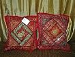 2 Alizarin Beaded Embroidered Cushion Covers Decorative Toss Pillows 16"