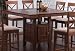 Counter Height Dining Table with Lazy Susan Walnut Finish