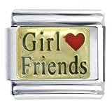 Girl Friends Heart Italian Charms Bracelet Link