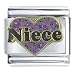Jewelry : Niece Heart Italian Charms Bracelet Link