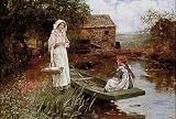 Afternoon Picnic by John Yend King. Art Print On Canvas.. 27.25 inches width by 20.25 inches height. Art Print On Canvas.