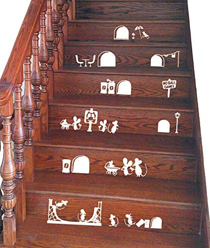 MENO Lovely Cartoon Mouse Wall Stickers Diy Family Room Decoration Vinyl Home Decal (White)