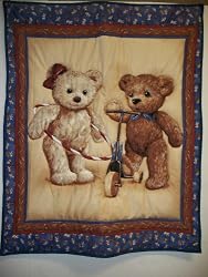Blue Jean Teddy Baby Quilt