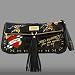 ED HARDY ORIGINAL BARBARA FOLD OVER CLUTCH BAG BLACK