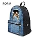 FOR U DESIGNS Funny Cat Style Canvas Durable Lightweight School Book Bag for Kids