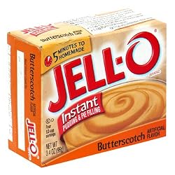 Jell-O Instant Pudding & Pie Filling, Butterscotch, 3.4-Ounce Boxes (Pack of 24)