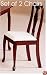 Set of 2 Cherry Finish Wood Queen Anne Style Dining Side Chairs