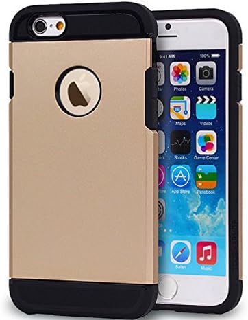 iPhone 6 Plus Case,KINGWorld®[New][ Drop Protective Case ][Prevents Scratches] [Perfect fit]- Armor Case for iPhone 6 Plus (5.5-Inch) Devices (Armor-Gold)