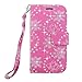 Alcatel One Touch - Cellularvilla Pu Leather Wallet Card Flip Open Pocket Case Cover Pouch for Alcatel One Touch Fierce 2 7040T (Pink Glitter)