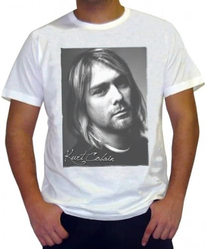Kurt Cobain: Men's T-shirt Celebrity Star ONE IN THE CITY - White, S