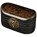 EXP Handmade Black Leather Painted Dragon & Phoenix Storage / Gift Box With Gold Flourishes