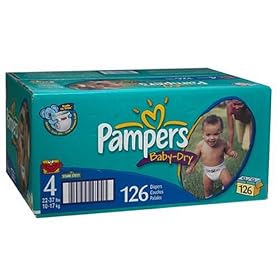 Pampers Baby Dry Diapers, Size 4, 22-37 lbs VALUE PK. - 126 Diapers