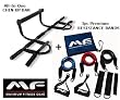BEST VALUE! Maximum Fitness Gear Chin up Bar + 3pc Adjustable Resistance Bands (60 Lbs. Max) + 6 Pack ABS Guide! Includes Padding for DOOR TRIM PROTECTION! Fast Shipping!
