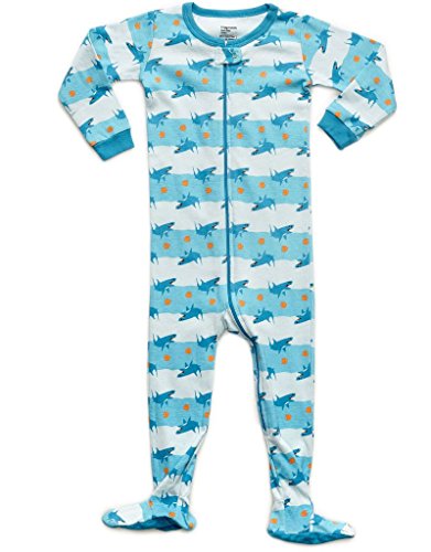 Frogmouth Boys Footed Sleeper Shark Fish Pajama 100% Cotton