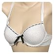Mamia Gold Sexy Plain Demi Cup Multifunctional Bra With Dot Printing & Ribbon Trim
