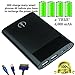 Janvvoo Rapid Charge 3x Backup Battery | Power Bank for Phones and Mobile Devices (Black 6000 mAh)