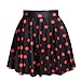 SAYM Women Girls Stretchy Polka Dot Flared Casual Mini Skirt