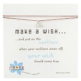 Wishbone with Tobacco-Colored Silk Cord Wish Necklace - 16