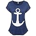 FUNOC® Womens Boat Anchor Printing Summer Short Sleeve T-shirt Blouse Tank Tops
