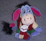 Retired Disney Winnie the Pooh Unique Country Christmas Vintage Style Eeyore Holiday 7" Plush Bean Bag Doll with Stocking in Mouth - New with Tags
