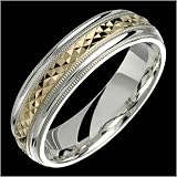 Ilario - Stunning Two Tone Comfort Fit Wedding Band for Him & Her! Custom Made! Choose Your Size.