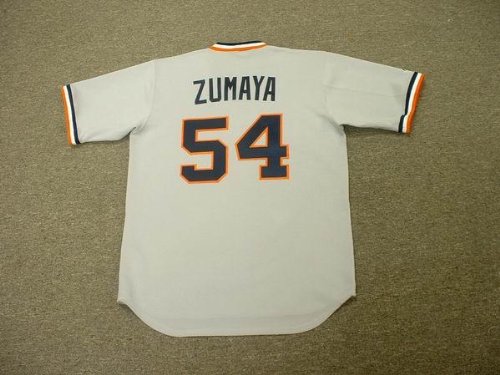 JOEL ZUMAYA Detroit Tigers 1980's Majestic Cooperstown THROWBACK Away Baseball Jersey, MEDIUM