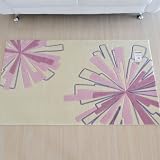 なかね家具 ピンクフラワー玄関マット pin032 滑り止め＆カービングデザインマット 70×120