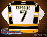 Phil Esposito Autographed/Hand Signed Boston Bruins White Jersey