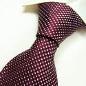 NEW Designer Necktie Hand Made Burgundy Ties Plaids Necktie for Men 100% Jacquard Woven Pure Silk Mens Neck Tie Neckwear Set T4060