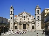 Catedral De La Havana, the Cathedral in Old Havana, Cuba Stretched Canvas Poster Print