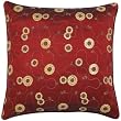 Decorative Handmade Cushion Cover / Pillow Sham With Floral Swirl Designs - Burgundy Red