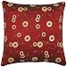 Decorative Handmade Cushion Cover / Pillow Sham With Floral Swirl Designs - Burgundy Red
