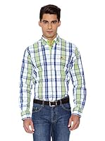 La Española Camisa Hombre Fitted Check (Verde / Marino)