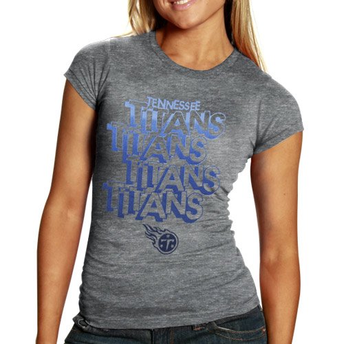 Tennessee Titans Ladies Hitch & Go Tri-Blend Heathered T-Shirt - Charcoal (Small)