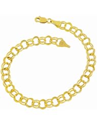 14 Karat Yellow Gold 6.7-mm Classic Solid Charm Bracelet (8 Inch)