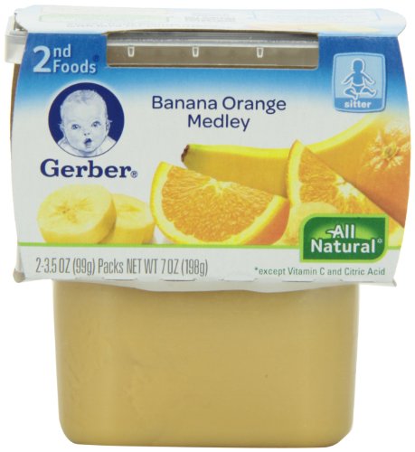 Gerber 2nd Foods Banana Orange Medley, 2-Count, 3.5-Ounce Tubs (Pack of 8)