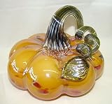 Lovely Orange Murrini Hand Blown Glass Pumpkin - 5"