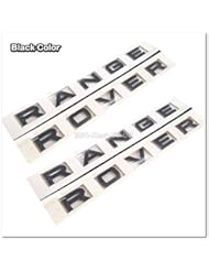 Automotive Parts and Accessories: 2x Range Rover Black L322 Hood Tailgate Bonnet Badge Emblem Lettering SJH1041BK - GROUPMY