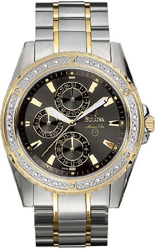 Bulova Marine Star Diamond Two-tone Chronograph Mens Watch 98E105