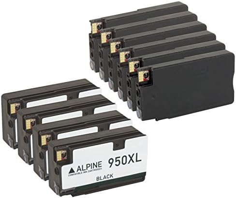 Compatible Replacement Ink Cartridge 10 Pack Set for Hewlett Packard HP 950XL 951XL - 4x CN045AN Black and 2 of Each CN046AN Cyan, CN047AN Magenta, CN048AN Yellow - Shows Accurate Ink Levels