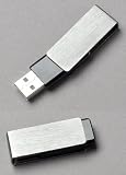 Premium Brushed Aluminum/Black Swivel USB Flash Memory Drive 64GB