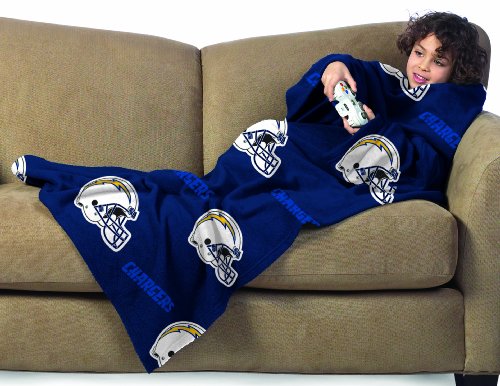 NFL San Diego Chargers Youth Comfy Throw, Officially Licensed Blanket with Sleeves by Northwest