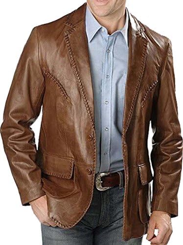 Genuine Lambskin Pure Leather Casual Blazer Suit &amp; Men Leather Jacket