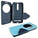 【 View Flip Cover 窓付き 手帳型 】 がうがう！ ASUS ZenFone 2 Diary View Case, ダイアリー ビュー ケース, ウォーターブルー / ネイビー 【 閉じたまま通話 / スタンド機能 / ストラップホールつき 】 G2-ASZF2-SC3N