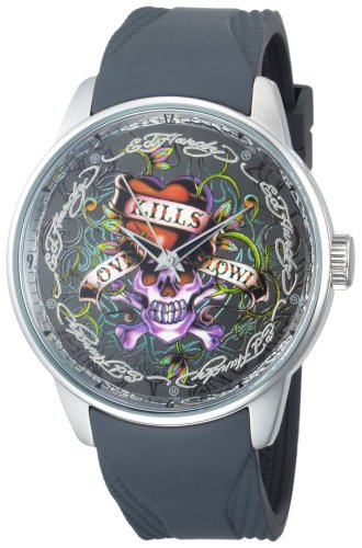 Ed Hardy Men's AU-LK Autometer Love Kills Watch